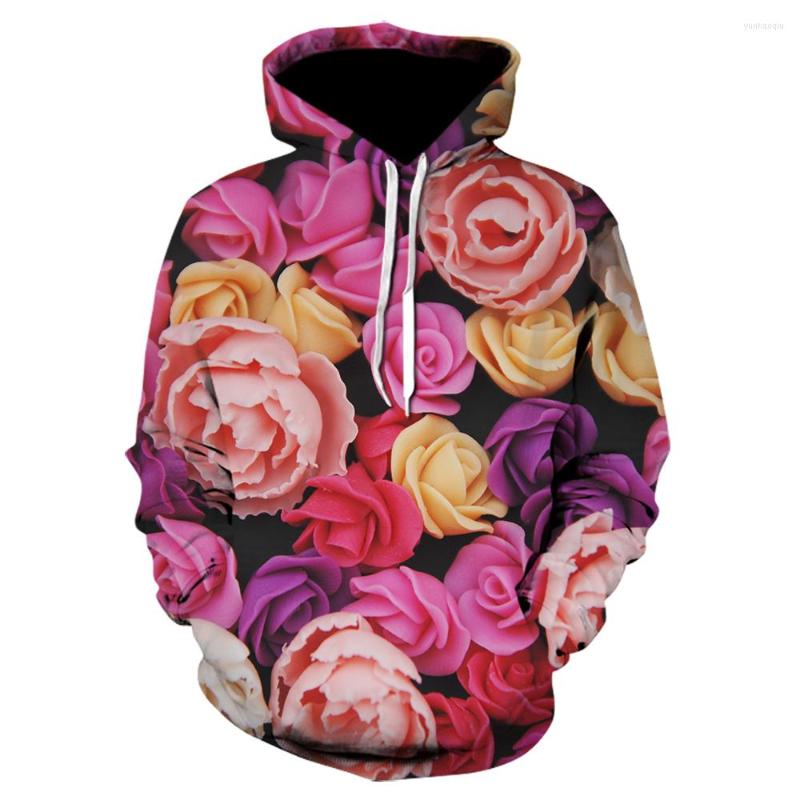 

Men's Hoodies 2022 Winter Fashion Tops Men's And Women's Long-sleeved 3D Printing Rose Harajuku Sports Pullover Casual Flower Hoodie, D-641