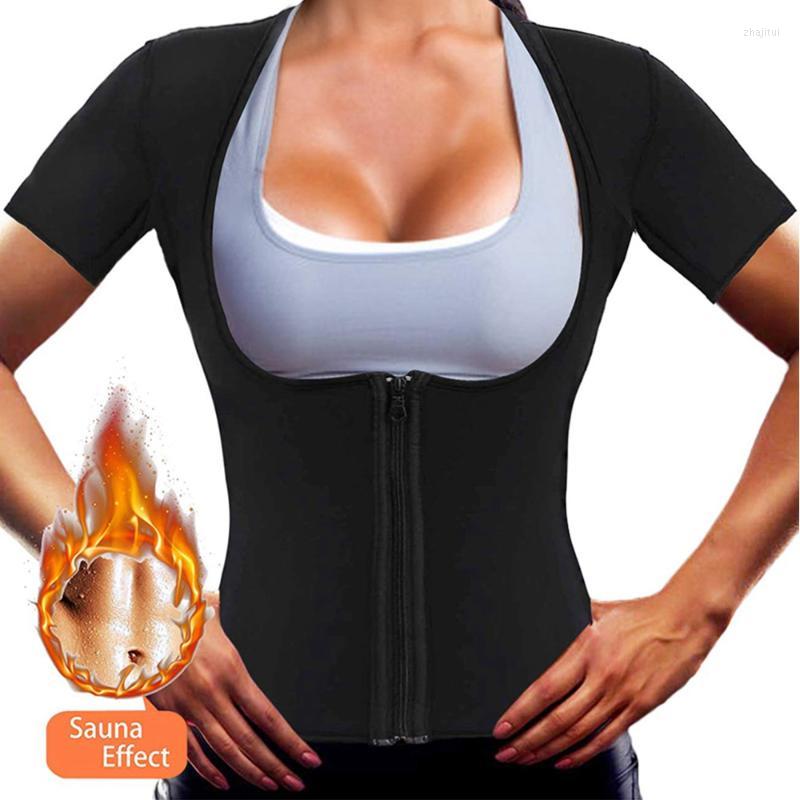 

Women's Shapers Women's Sweat Body Shaper Waist Trainer Belt Zipper Weight Loss Vest Sauna Shirt Neoprene Compression Belly Fat Burner, Black