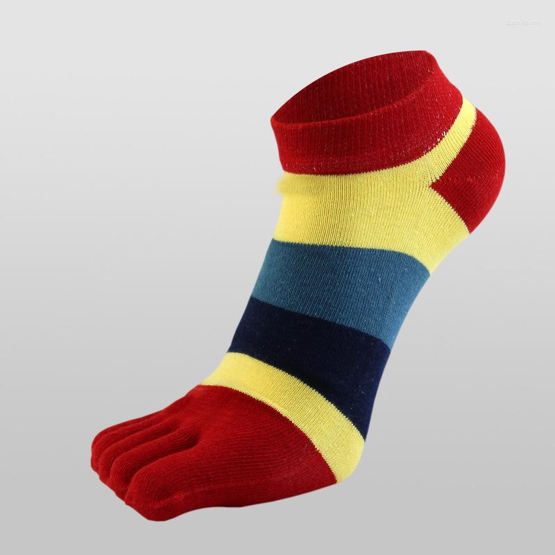 

Men's Socks 5 Pairs Casual Ankle Men's Cotton Five Finger Colorful Toe Stripe, Black