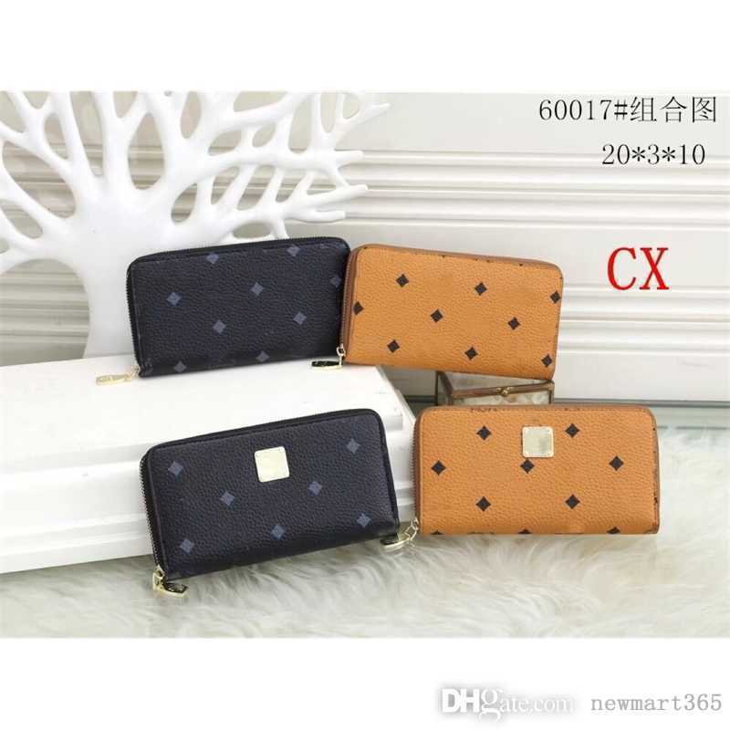 

2020 Men And Women Purse Letter Printed Card Holder Mid Length Zipper Square Wallet, Black