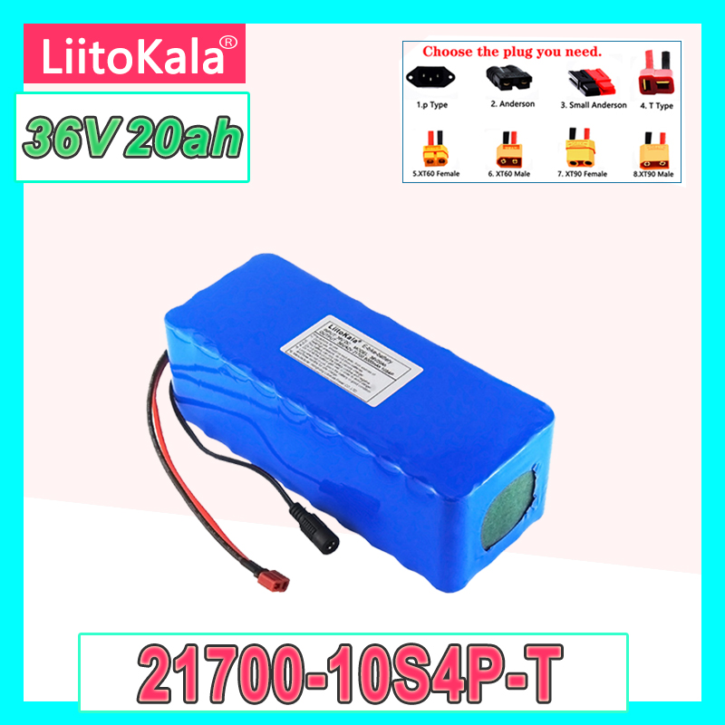 

customizable LiitoKala 36V 20Ah 21700 5000mah 10S4P batteries pack 500W high power battery 42V 15000mAh Ebike electric bicycle BMS