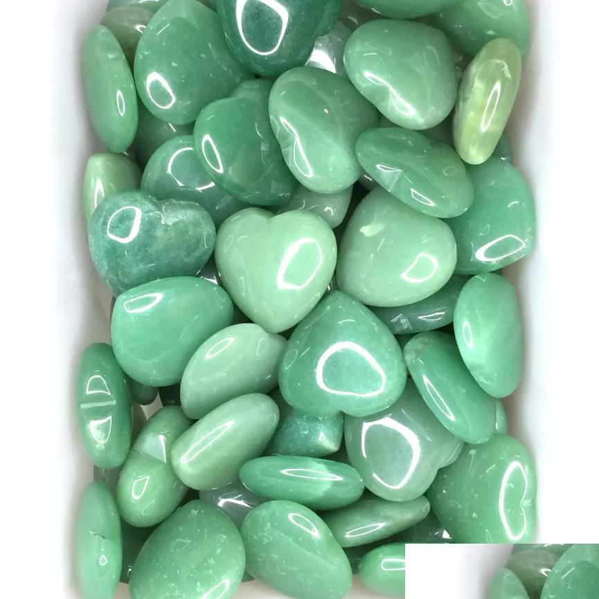 

Stone Green Aventurine Love Heart Stone Turquoise Rose Quartz Natural Ornaments Hand Handle Pieces Diy Stones Necklace Accessories Dr Dhdqn