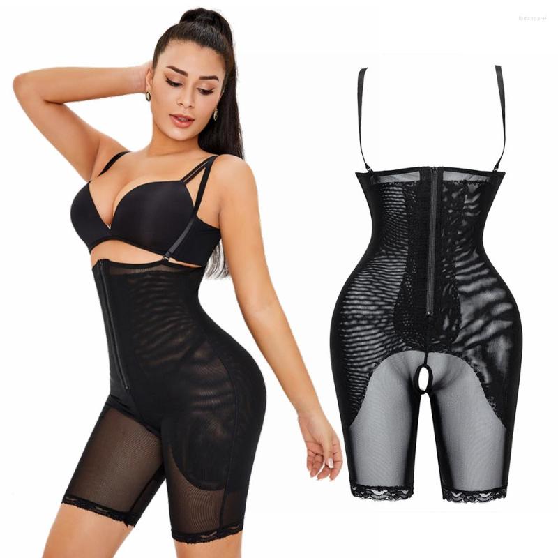 

Women' Shapers Women' Bodysuit Open Bust Shapewear Full Body Shaper Fajas Reductoras Plus Size Breathable Mesh Underwear 6XL, Black d086
