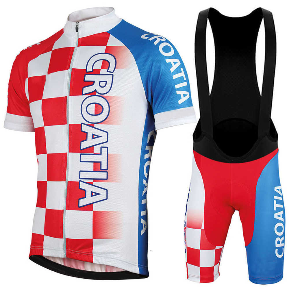 

Cycling Jersey Sets 2022 Team Croatia Cycling Jersey Set Cycling Clothing Men Road bike Shirt Suit bicycle bib Shorts MTB Wear Maillot Culotte Ropa
