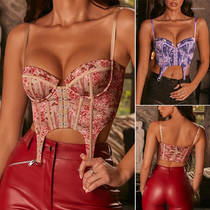 

Women' Tanks Women' Fashion Sexy Printed Breasted Button Zipper Navel Camisole Vest, Purple