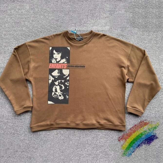 

Brown Black Sweatshirts Men Women 1 High-Quality Streetwear Vintage Crewneck