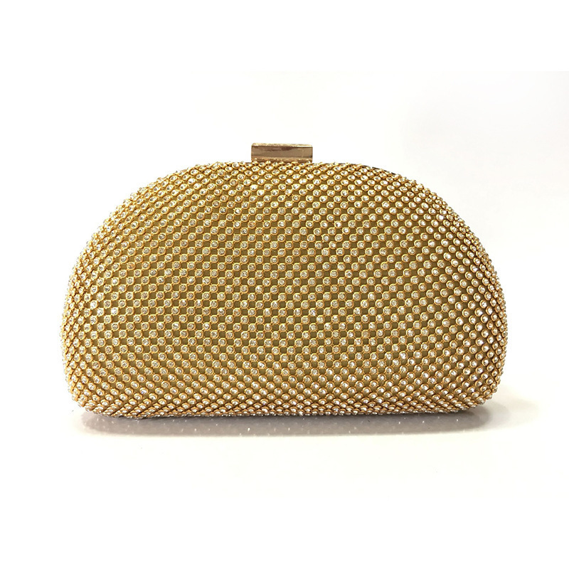 

Evening Bags Fashion Dinner Europe and America Banquet Handmade Diamond Shoulder 221010, Gold