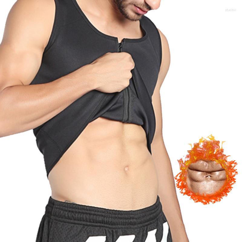 

Men's Body Shapers Men's 2022 Shaper Men Slimming Vest Zipper Sports Corset Neoprene Waist Trainer Fat Burner Sweat Slim Sauna Suit