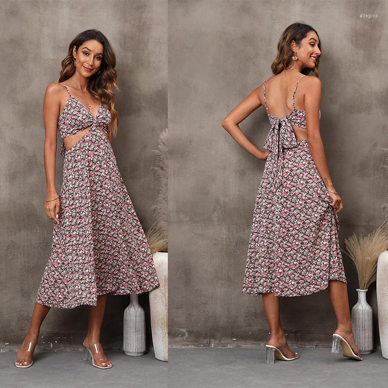 

Casual Dresses Summer Women' Commuter Print Midi Dress, Black