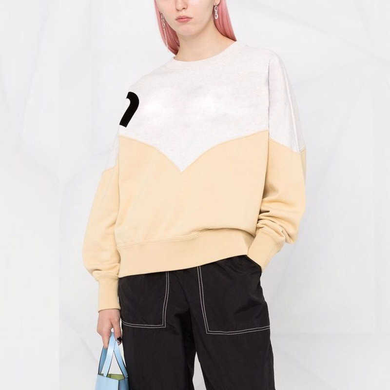 

22 Isabel Marant Winter New Designer Pullover Sweatshirt Women Hoodie Letter Flocking Print Casual Versatile Top Long Sleeve Sweatshirts, Red (spot)