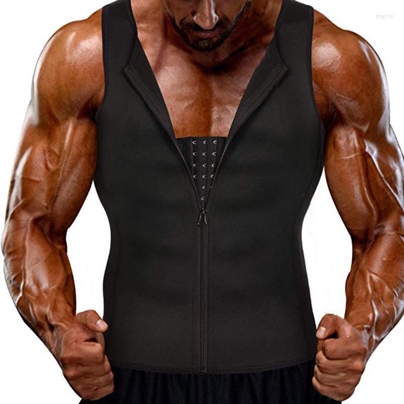 

Men' Body Shapers Men' Shaper Slimming Waist Trainer Zipper Sports 2022 Sauna Sweat Corset Vest Weight Loss Shapewear Tank Top