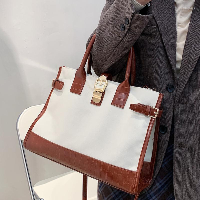 

Evening Bags Fashion Women Handbags High Quality Large Capacity Canvas Shoulder Bag Casual Female Crossbody For Tote Messenger, Black