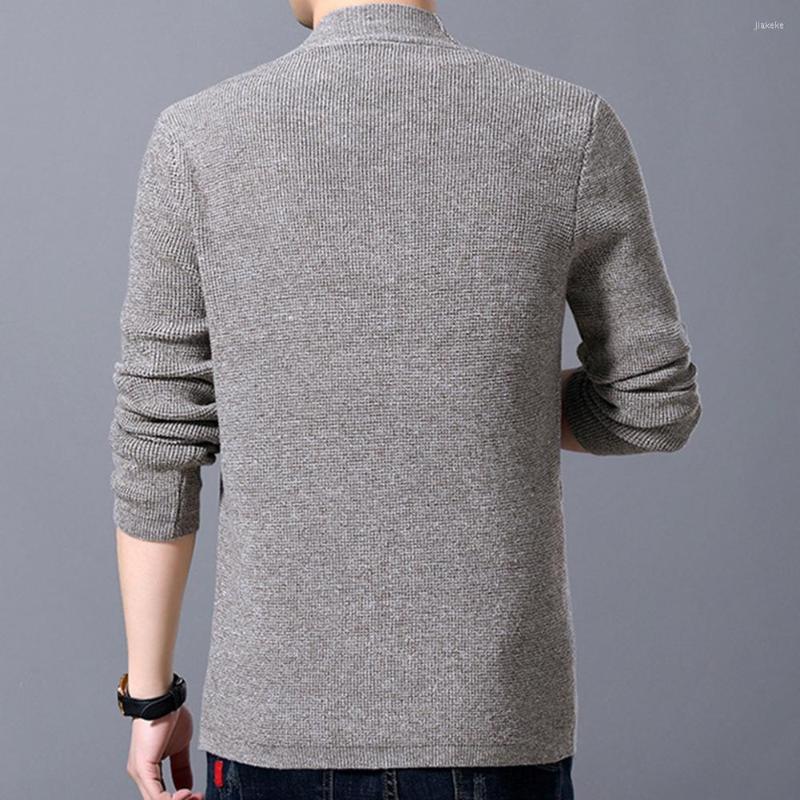 

Men's Sweaters Stylish Men Fall Coat Single-breasted Anti-pilling Gentle Elastic Sweater, Black
