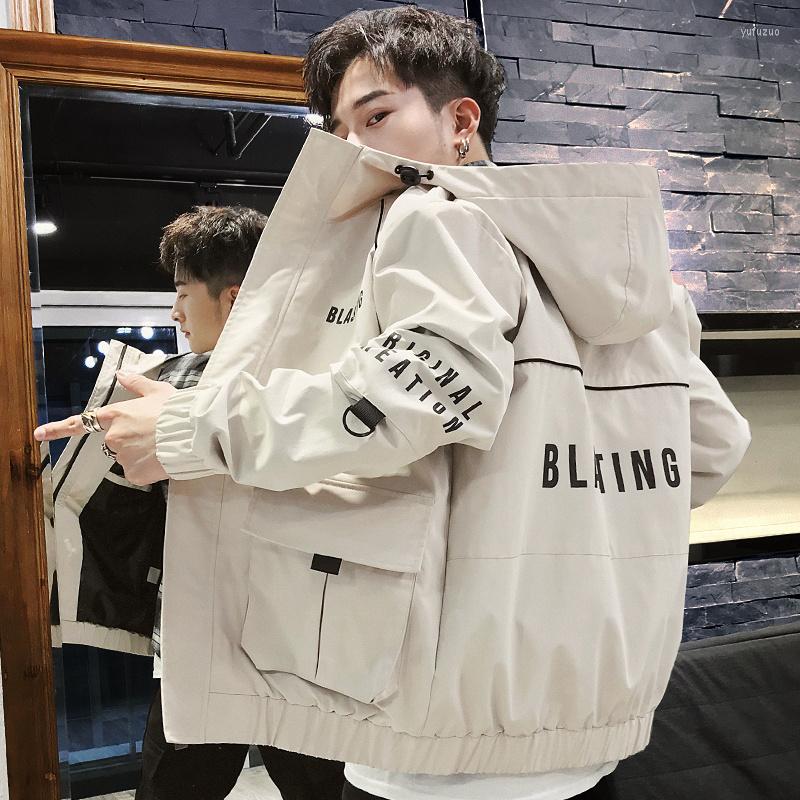 

Men's Jackets Men's Autumn Workwear Jacket Korean Style Trendy Loose Top Clothes Spring And Brand Casual, J105 yellow