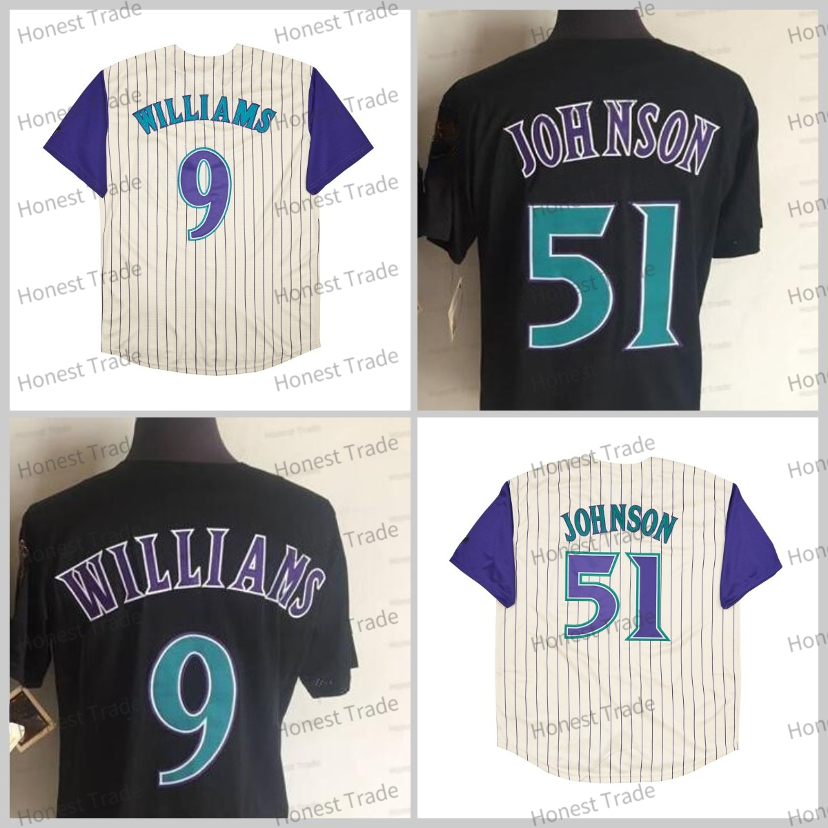 

Retro 9 Matt Williams Baseball Jersey 51 Randy Johnson Mens Vintage Jerseys Throwback Stitched, Men jersey