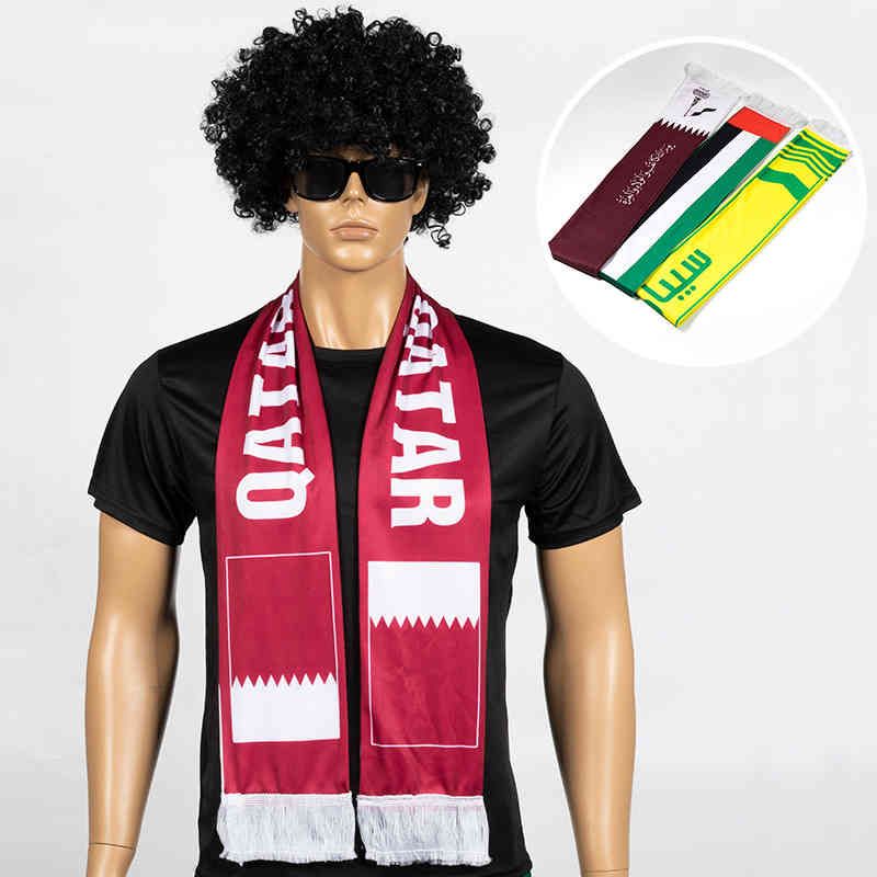 

Collectable 2022 World Cup Fan Supplies Scarves Campaign Brazil Football Ads Tassel Satin