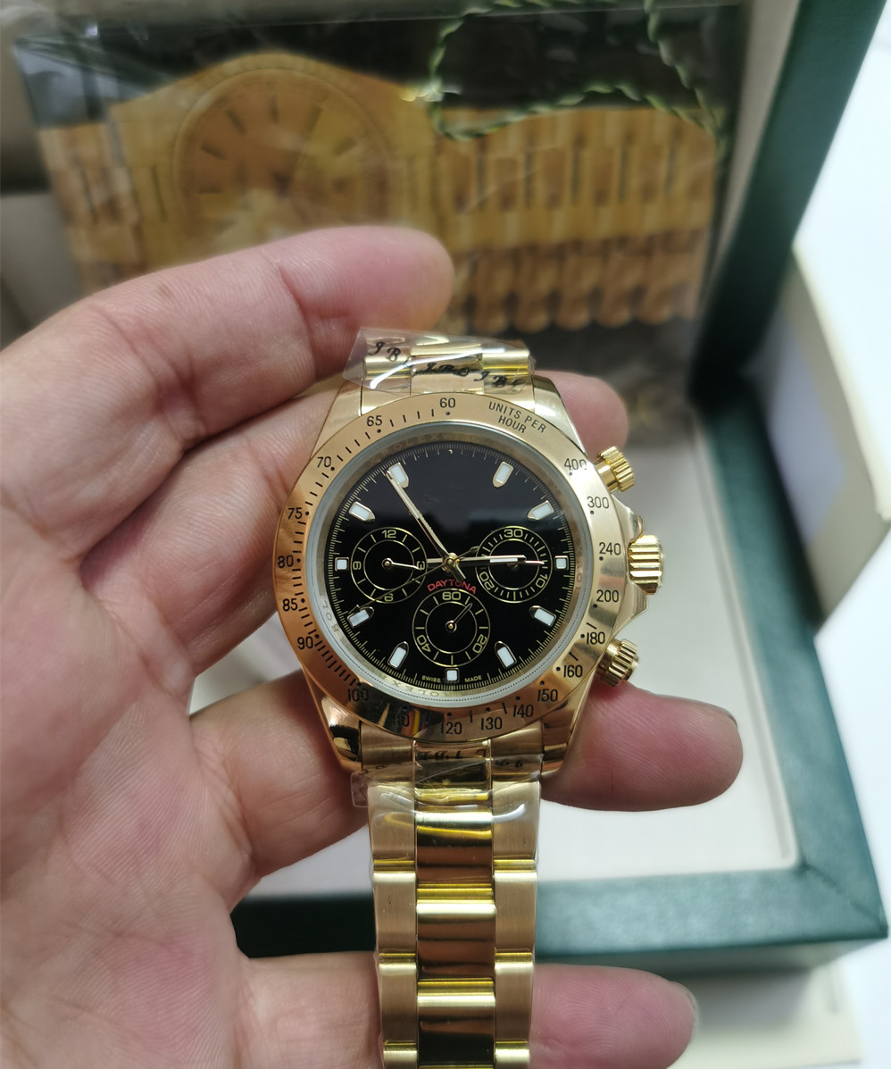 

With original box Men Watch 40mm 116503 116519 116523 Sapphire 18K Yellow Gold No Chronograph Mechanical Automatic Mens Watches Montre De Luxe Wristwatches, Style5 original box+watch