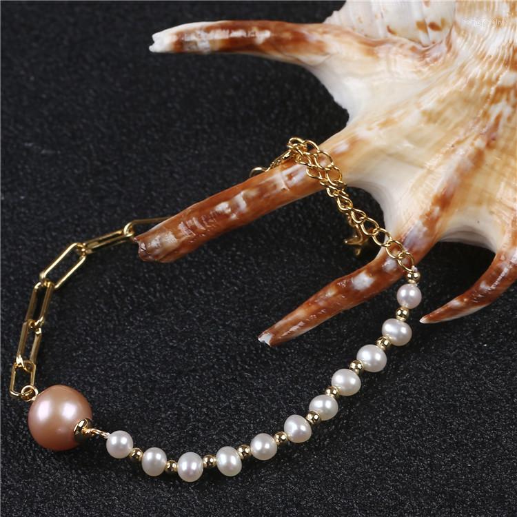 

Link Bracelets Fashion Handcrafted Freshwater Pearl Copper Bracelet