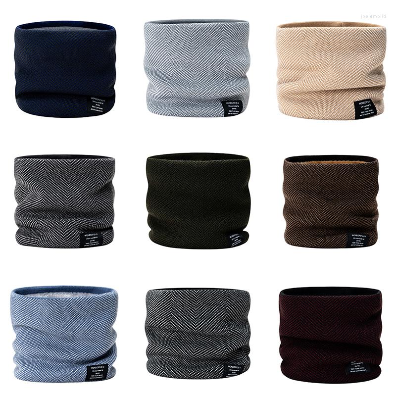 

Scarves Unisex Men Knitted Full Face Mask Ring Neck Winter Warm Solid Cashmere Plush Scarfs
