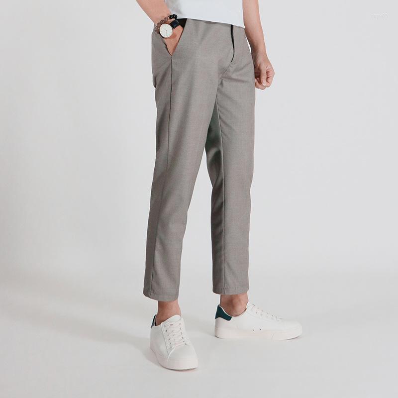 

Men' Pants 2022 Summer Men' Casual Straight Slim Fit Iron-free Ninth Youth Trend Fashion Small Trousers Men Clothing, Black