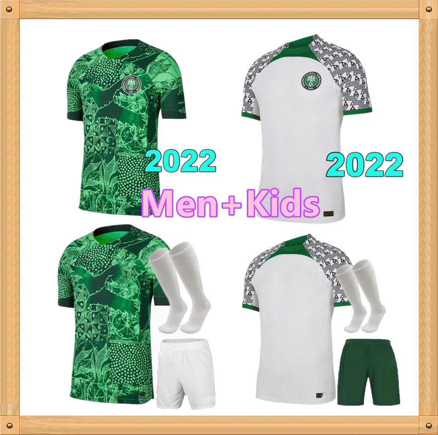 

22 23 OKOCHA Soccer jersey 2022 2023 jerseys maillot de foot Okechukwu IGHALO AHMED MUSA Ndidi MIKEL IHEANACHO Football shirts Nigerian away men kids White green, Black