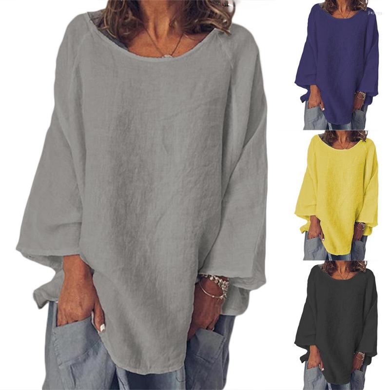 

Women' T Shirts Women' Cotton Linen Solid Color Loose Top T-shirt, Black