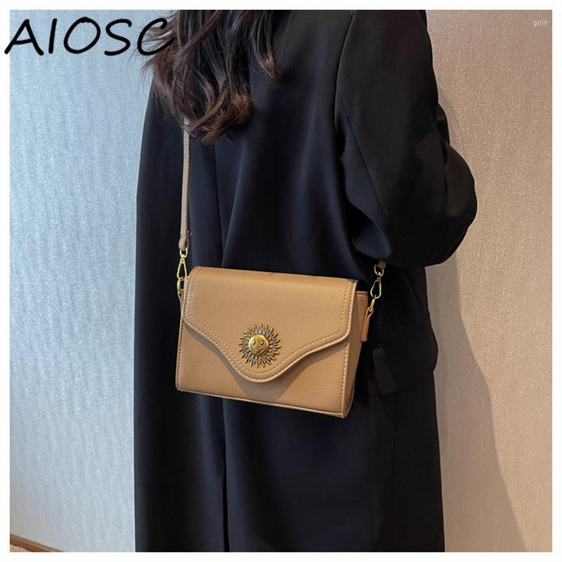 

Shoulder Bags Autumn Messenger Bag For Women Office Document Fashion Luxury Gold Sun Flower Decoration Design Handbag, Black