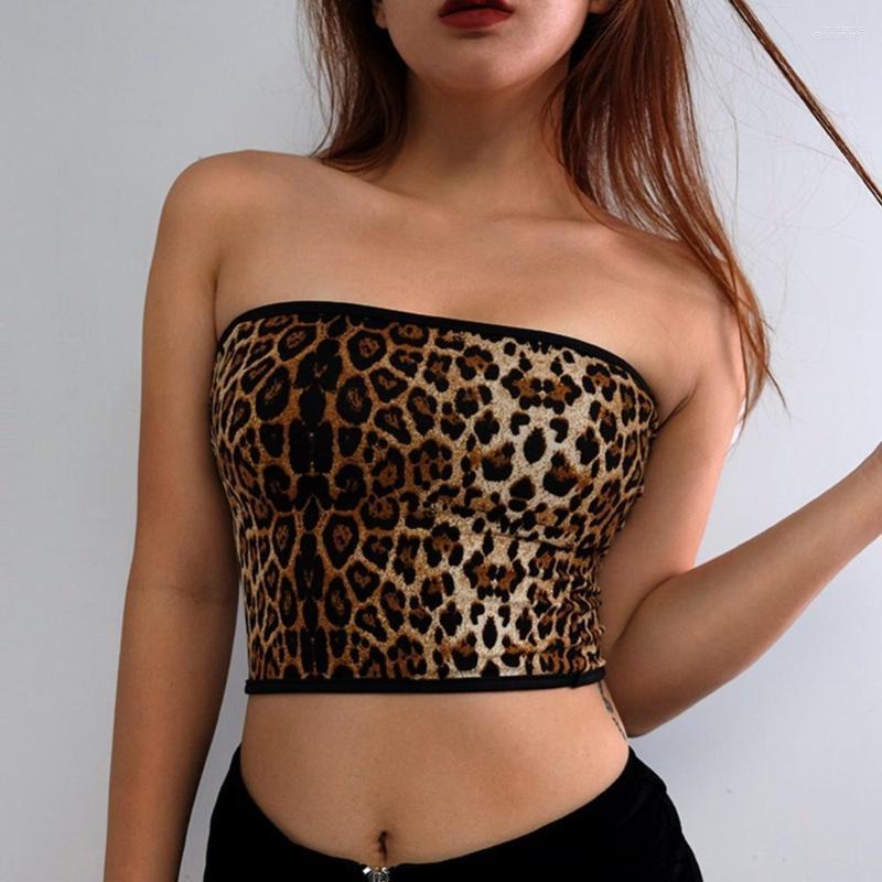 

Bustiers & Corsets Women Sexy Tube Top Strapless Short Mini Female Leopard Print Fashion Slim Bandeau For Ladies 2022 Summer, Baowen