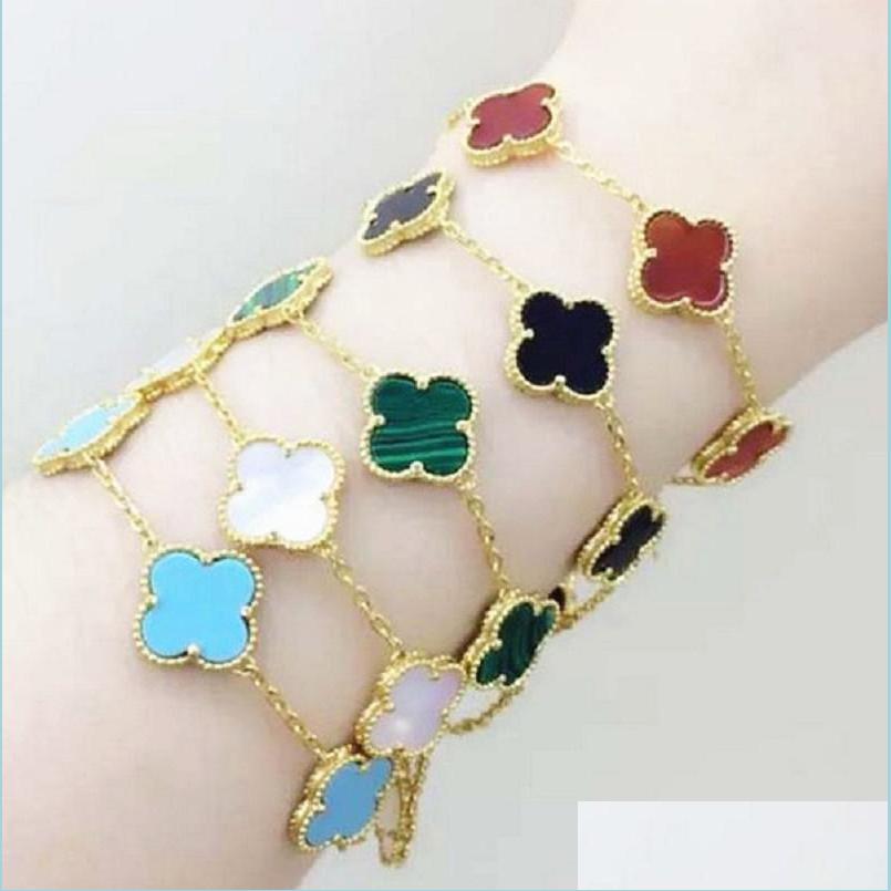 

Link Chain Womens Luxury Designer Chain Bracelet Four-Leaf Clover Cleef Bracelets 18K Gold Drop Delivery 2021 Jewelry Pendant66 Dhm7V