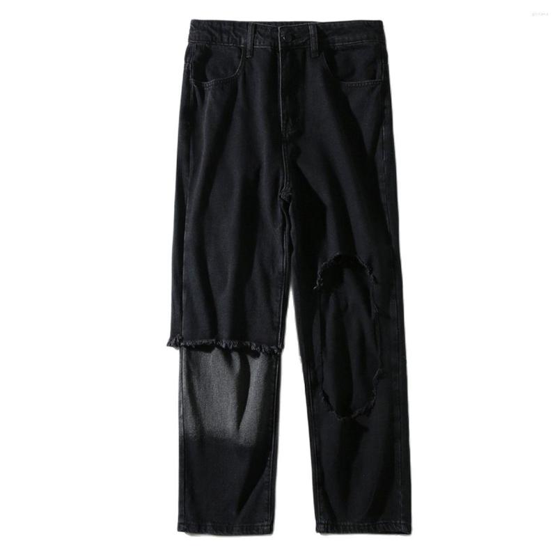 

Men's Pants Hip Hop Straight Mens Streetwear Patchwork Gradient Jeans 2022 Vintage Harajuku Oversize Loose Joggers Men Trousers, Black