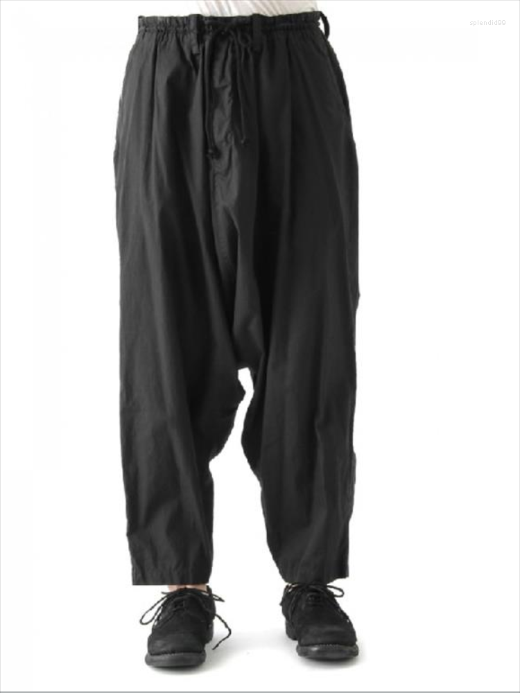 

Men' Pants Spring And Summer Men Retro Drape Loose Harem Casual Harlem Large Solid Color Low-grade Elastic Waist, Black
