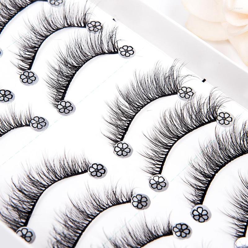 

False Eyelashes Yokpn 10 Pairs Thick Multi-Layered European American Short Curled Eye Tail Lengthen