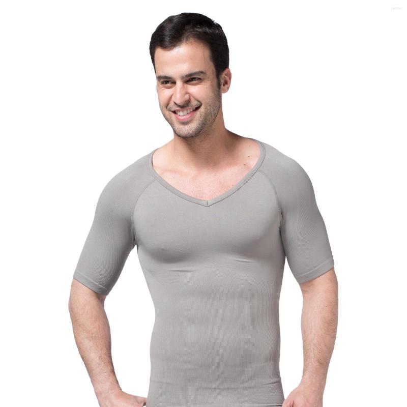 

Men' Body Shapers Men' Shapewear Short Sleeve Belly Girdle Waist Protection Fitness Shaping Seamless V-neck Corset Underwear For Men