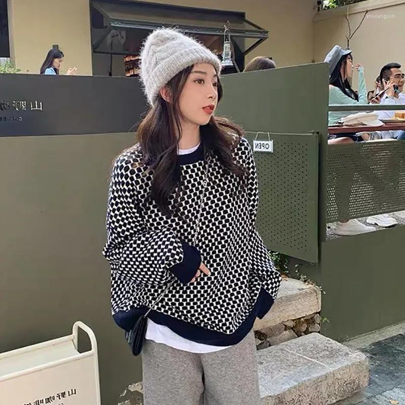

Women' Sweaters Sweater Women Loose Pullovers Spring Autumn Knit Tops O-Neck Y2k Females All-match Soft High Street Chic Trendy, Black