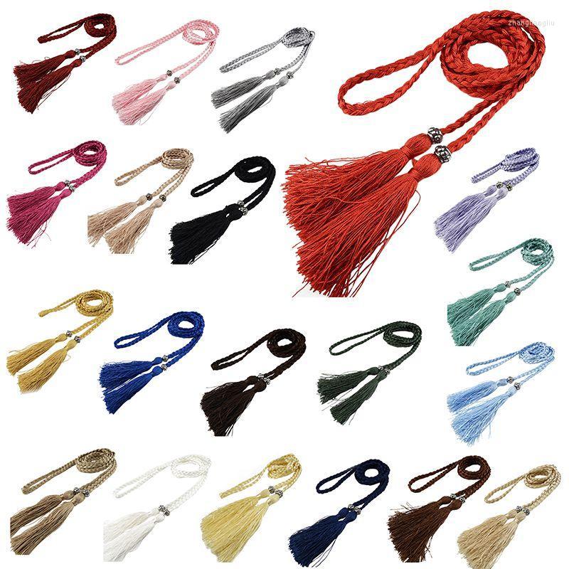 

Belts Woven Tel Belt Knot Decorated Waist Chain Rope GoldBelts, Gold