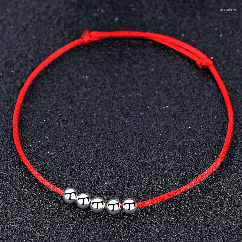 

Anklets Simple Silver Bead Bracelet 925 Sterling Beaded Foot Jewelry Lucky Leg Chain Women's Anklet Anniversary Gift