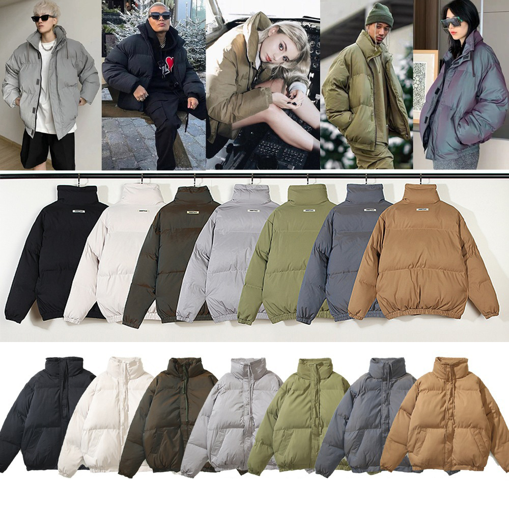 

Men Womens designer stand collar Down cotton coat winter outdoor cold-proof thickened warm loose Casual Fashion solid color multicolor downs jacket coat mens, White