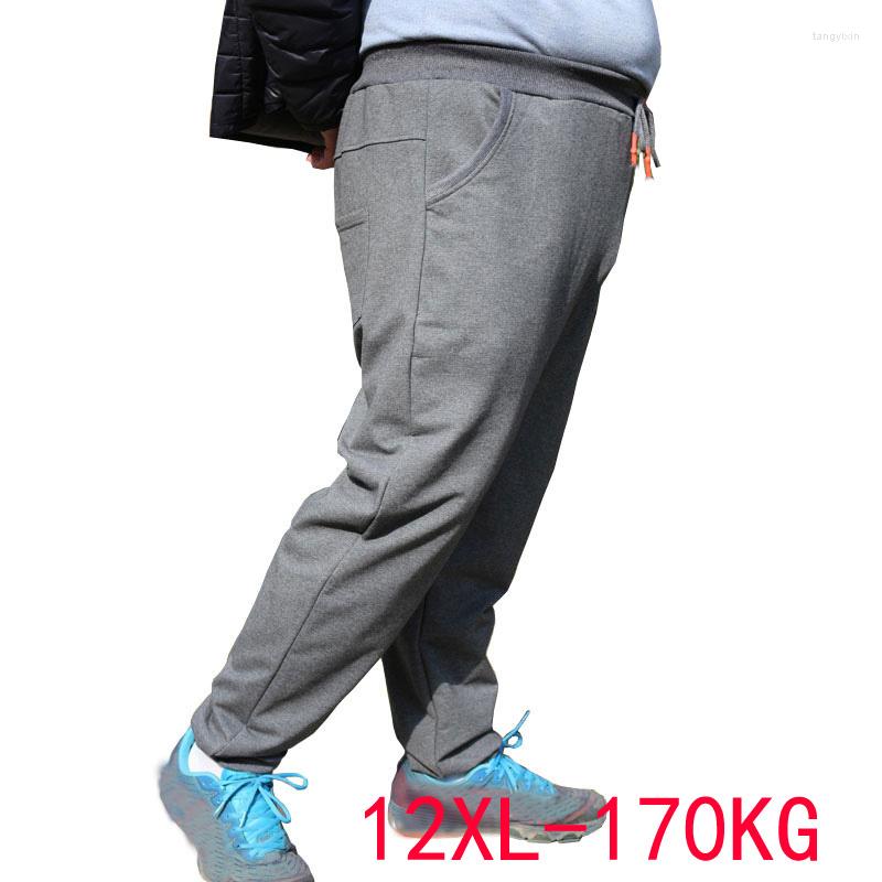 

Men's Pants Autumn Spring Men Sweatpants Plus Size 10XL 8XL 11XL 12XL Big Soprts Stretch Elasticity Loose 170KG 52 54 56, Black