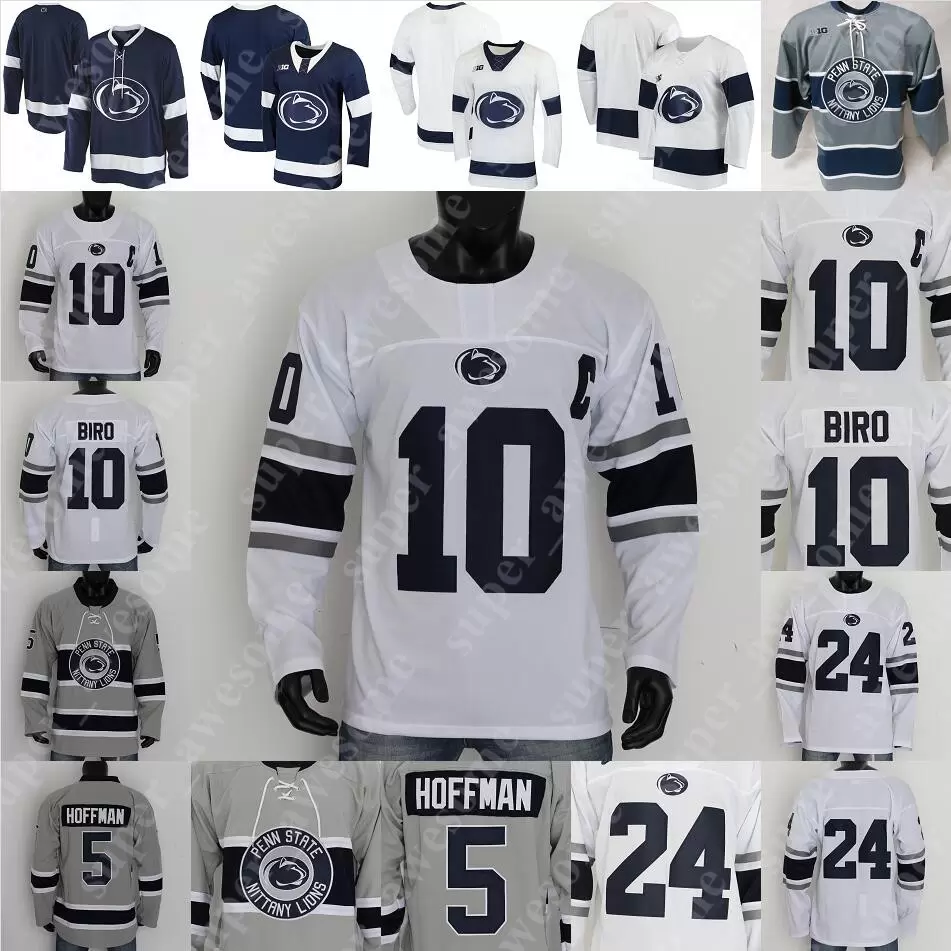 

College wear Penn State Nittany Lions Hockey Jersey Xander Lamppa Tyler Gratton Christian Berger Paul DeNaples Tyler Paquette Liam Souliere, White