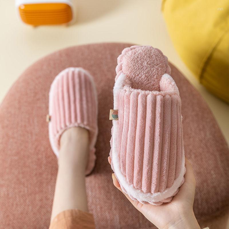 

Slippers Fashion 2022 Women Indoor Warm Plush Home Slipper Autumn Winter Shoes House Floor Soft Slient Slides For Bedroom, Navy blue