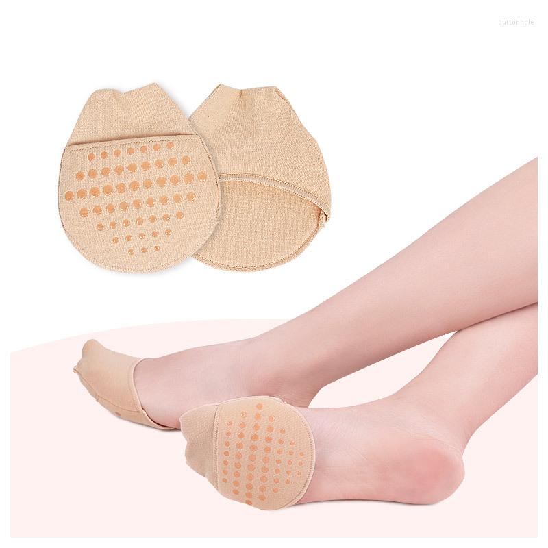 

Women Socks 1Pair Forefoot Pad Invisible Female Summer Cotton High-heeled Short Half Palm Shallow Port On-slip Open Toe, Black