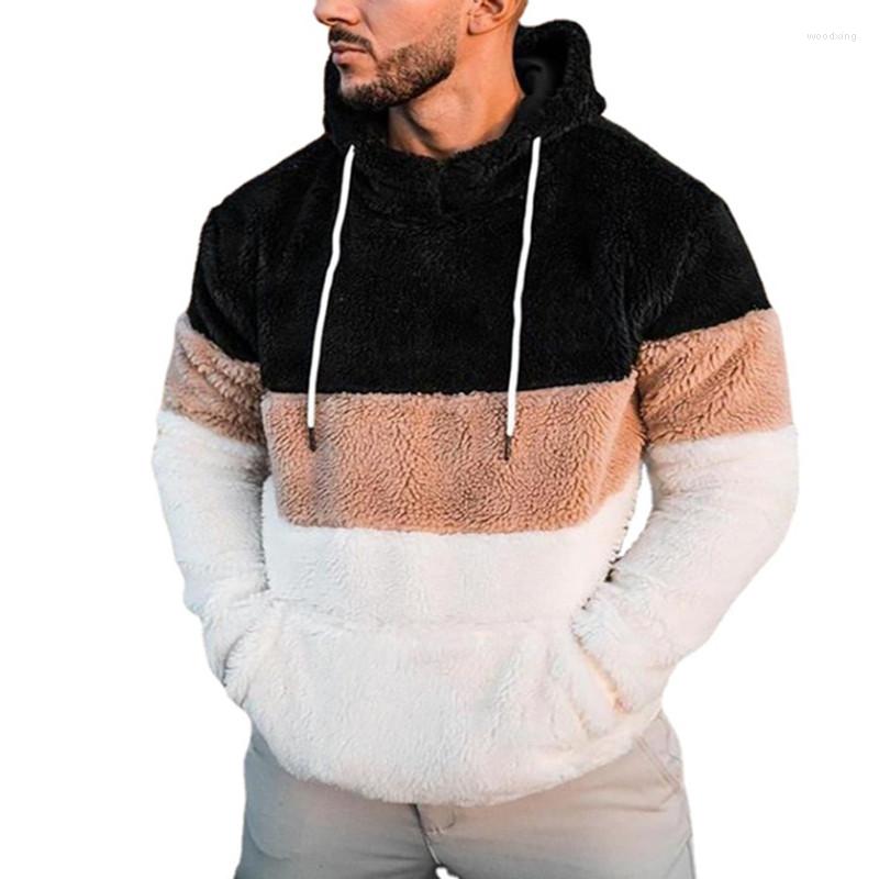 

Men' Hoodies Fashion Men' Clothing Spring And Autumn Hooded Casual Sweater Plush Color Matching Man Men Tops, C3