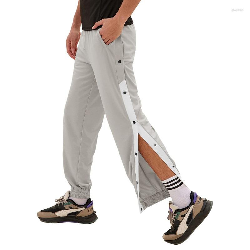 

Men' Pants Mens Fashion Colorblock Full Open Breasted Loose Casual Breathable Jogging Men Basketball Training Button Sweatpants, Black