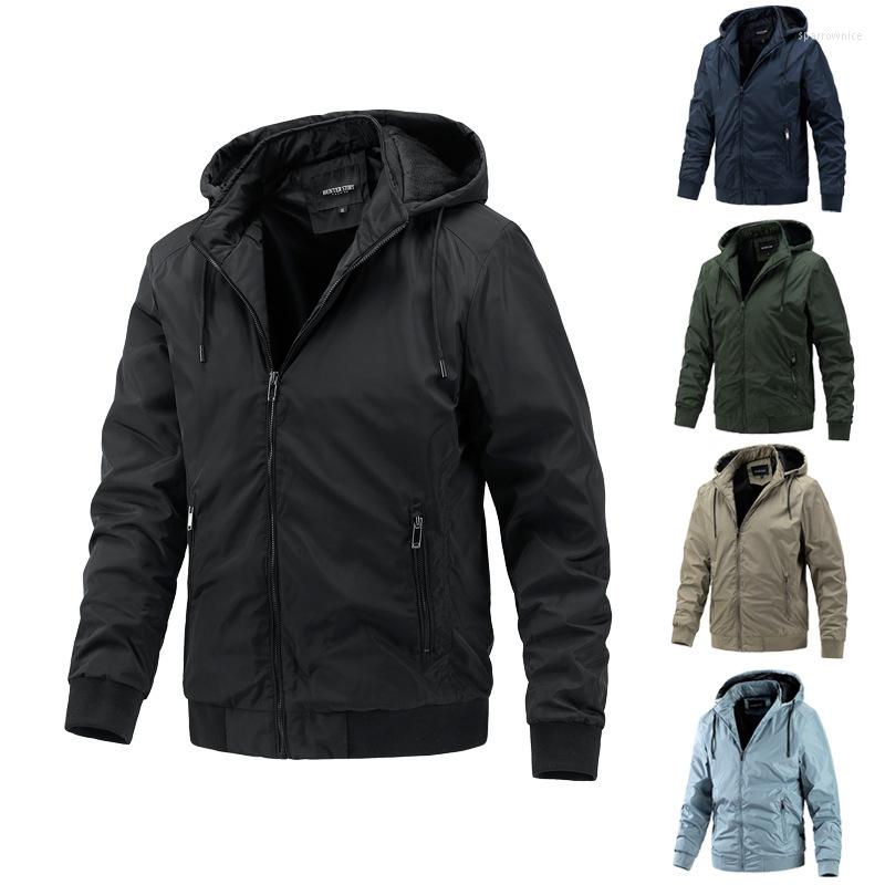 

Men's Jackets Men 2022 Spring Autumn Windbreaker Waterproof Jacket Mens High Street Outdoor Hiking Loose Hooded Coats Large Size E187, Black