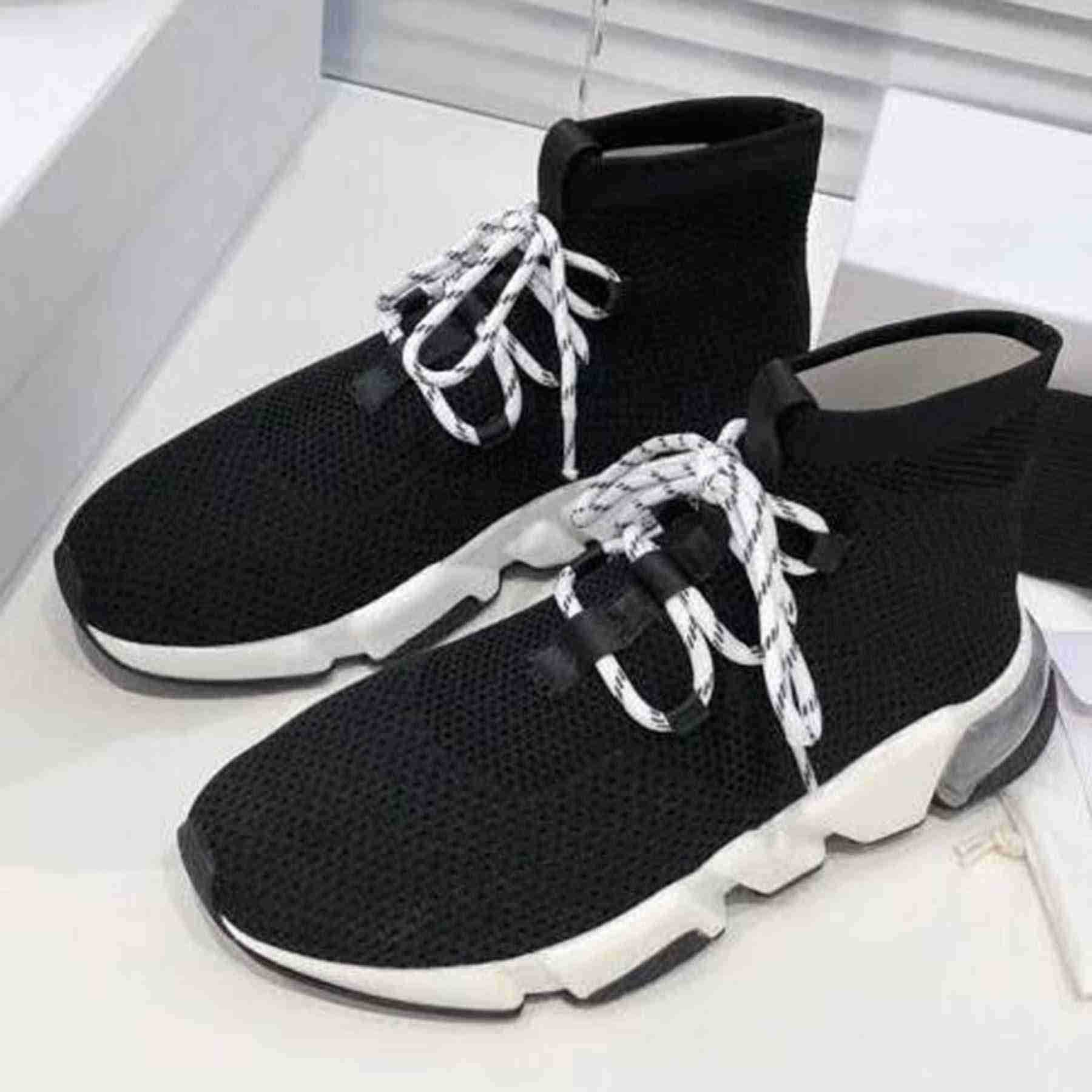 

Sock Shoes Trainer Boot Sports Sneakers Flat Boots Running Speed Beige Glitter Blue Graffiti Lace Up Triple Black White Sole Luxury Mens