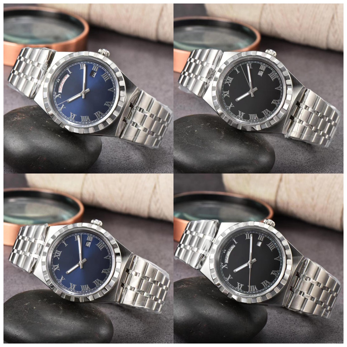 

Mens watch 41mm. Automatic movement. 904L stainless steel bracelet can add sapphire glass. 50M waterproof luminous watch, Sapphire crystal