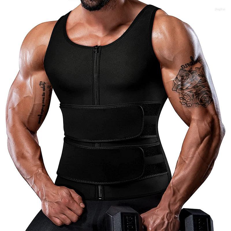 

Men' Body Shapers Men' Sauna Vest For Men Waist Trainer Trimmer Sweat Shaper Neoprene Shapewear Tummy Control Girdle Double Closure