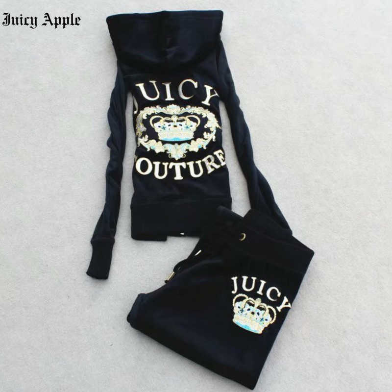 

Juicy Apple Women's Tracksuits Letter Embroidery Hoodies Sweatpants Autumn Fashion Casual Loose Suit 2 Pcs Running Fitness Clothing, 7188 pink