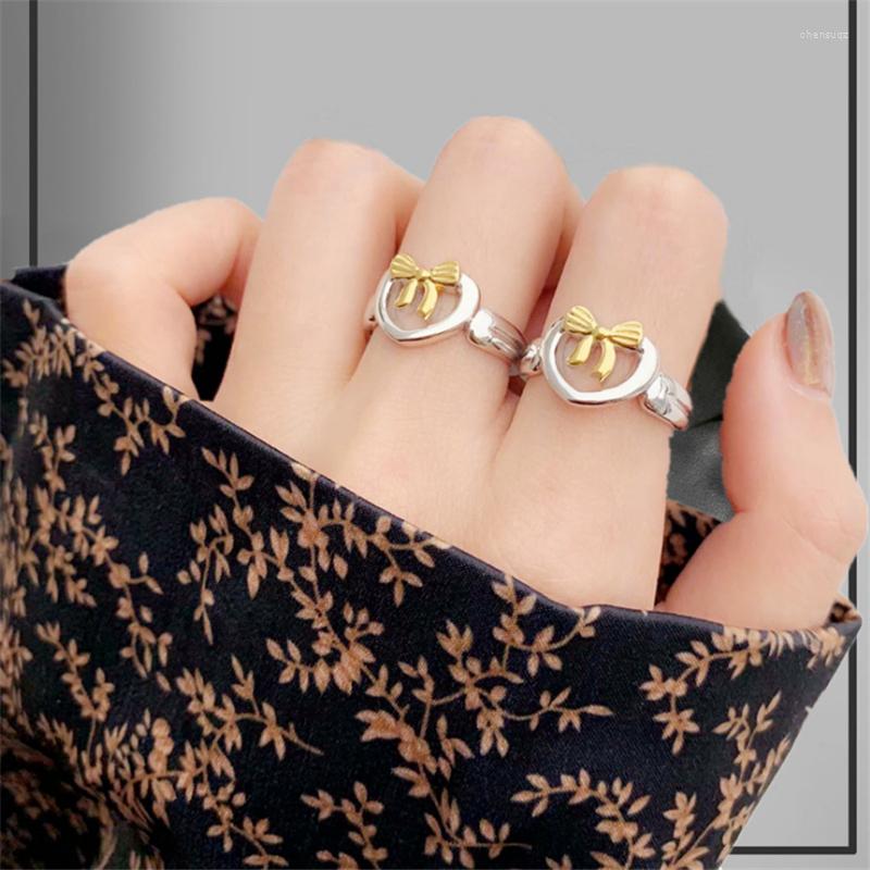 

Wedding Rings Offers Real Female Engagement For Women Heart Knot Bagues Golden Dating Alliance Thumb Ring