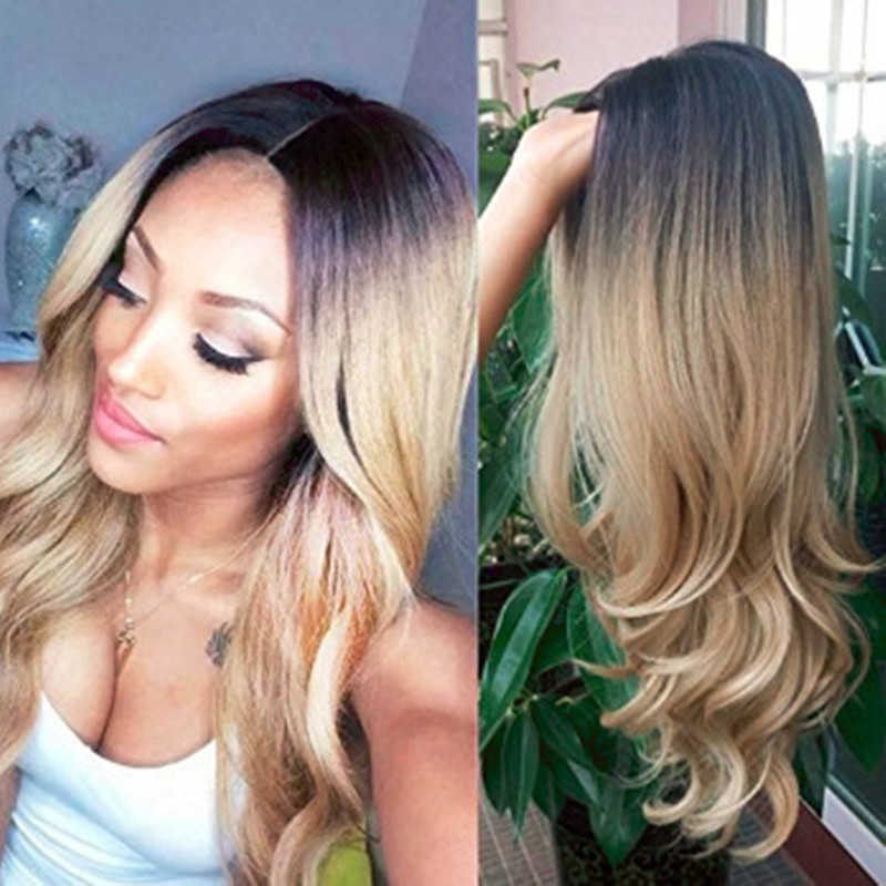 

Synthetic Wigs Wig Women's Wig Gradual Color Mid Split Large Wave Long Curly Hair New Wig 221010, Picture color